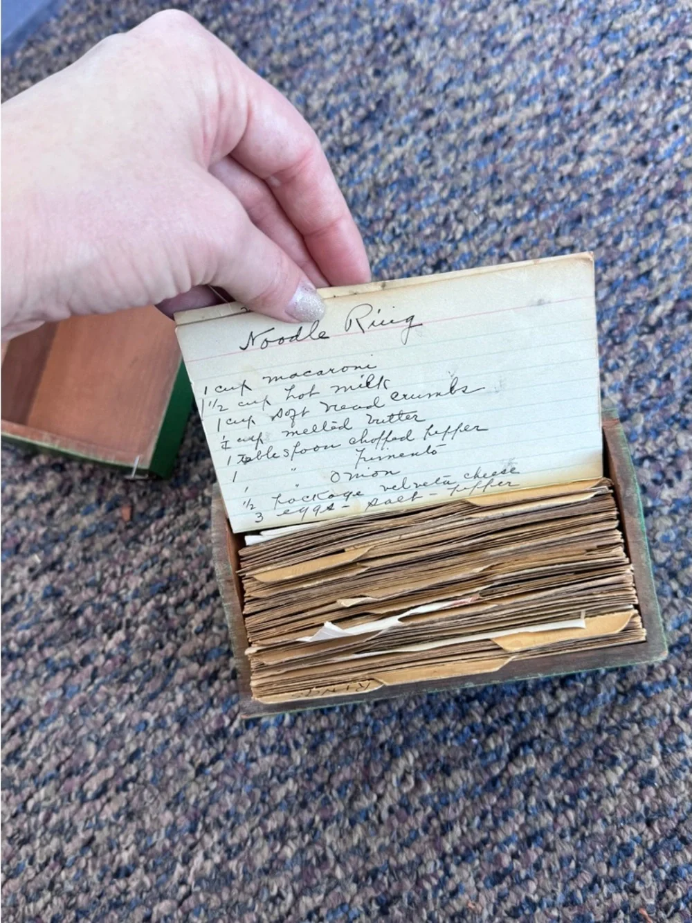 Knickerbocker-Instand Vintage Recipe Box Green Shabby Chic - Picture 4 of 9